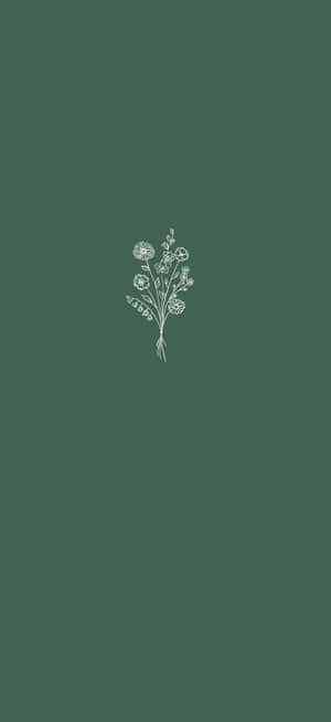 Estetiese Groen Minimale Ruiker Blomme — Oppo A6k Muurpapier