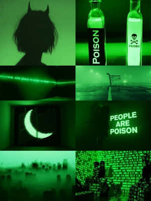 Estetiese Groen Prente — Neongroen Muurpapier
