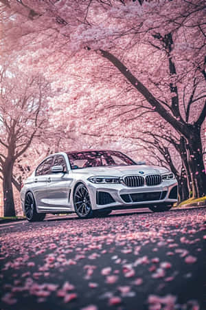 BMW, kersiebloeisels, lente, esteties, motor-agtergrond, blomme, rustig, kalm, natuur, luukse motor — Esteties Muurpapier