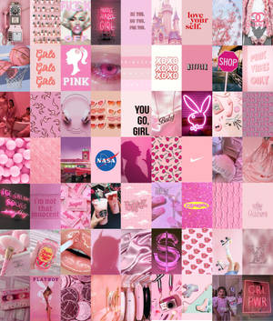Estetiese Pastelpienk Collage agtergrond — Galaxy Z Vou 6 Muurpapier