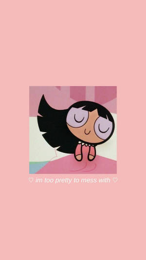 Estetiese Spotprent Pragtige Powerpuff Buttercup — Esteties Muurpapier