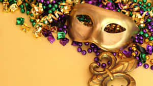 Mardi Gras — Pastel geel Muurpapier
