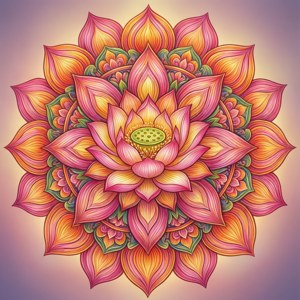 Ingewikkelde florale mandala rondom die Om-simbool, lewendige kleure — Pixel Watch 3 Muurpapier