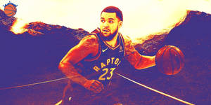 Fred Vanvleet pers kuns agtergrond — Hoë Kontras Muurpapier