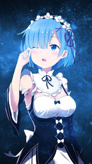 Galaxie Foon Agtergrond met Re:Zero se Rem — Galaxy foon Muurpapier