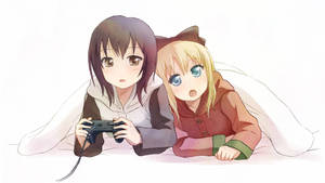 Gaming anime-lesbiërs-agtergrond — Anime lesbiër Muurpapier