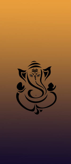 Ganesh Geel Swart Ombre IPhone — Galaxy Z Flip Muurpapier