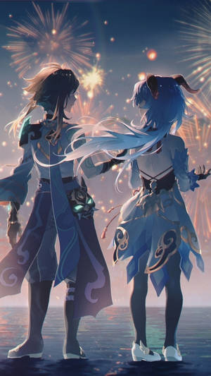 Ganyu en Ayato Genshin Impact Foon