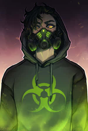 Gas Mask Seun Neon Groen — Huawei MatePad 11.5 (2025) Muurpapier
