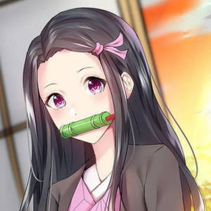 Geanimeerde Beeld van Demon Slayer Nezuko — Cool Demon Slayer Muurpapier