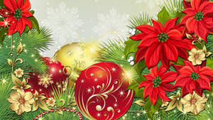 Geanimeerde Kersfees Poinsettia muurpapier — iMac Muurpapier