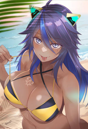 Gebruinde Vtuber-meisie in Bikini — Xiaomi Pad 8 Pro Muurpapier