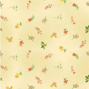 Oranje Blom — Pastel Geel Esteties Muurpapier