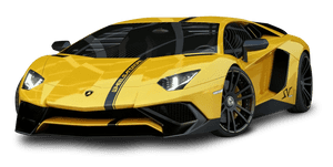Geel Lamborghini Aventador S V