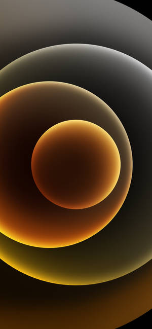 Geel orbs iPhone 12 agtergrond — iPhone 12 Muurpapier