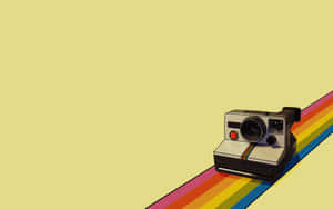 Polaroid Kamera Prente — Reënboog-esteties Muurpapier