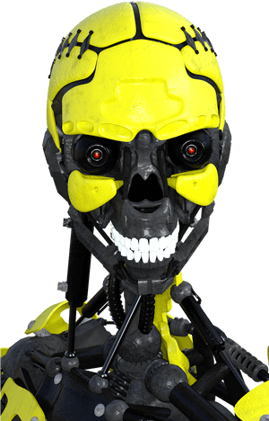 Geel Swart Cyborg Kop