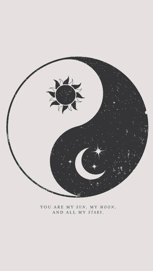 Geestelike Estetika Son-Maan Yin Yang — Estetiese maan Muurpapier