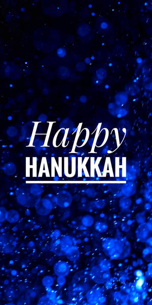 Gelukkige Hanukkah blou estetiek agtergrond — 18:9 Muurpapier