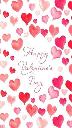 Gelukkige Valentynsdag waterverf harte — Ou liefdesdag Muurpapier