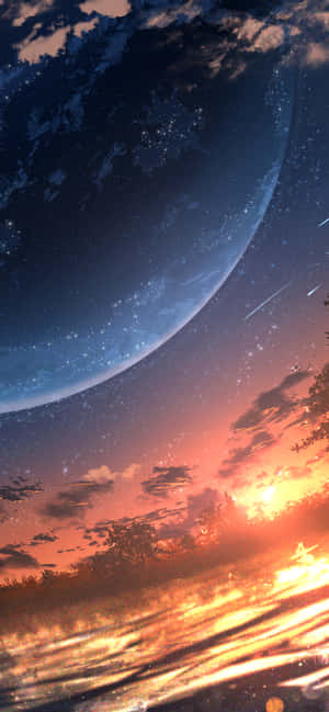 Anime Sonsondergang iPhone — Vivo V70 Lite Muurpapier