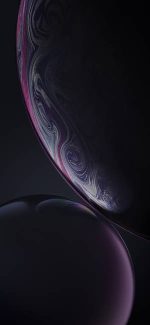 Gemarmerde donkerpers abstrakte borrels iPhone XR-agtergrond — iPhone Xr Muurpapier