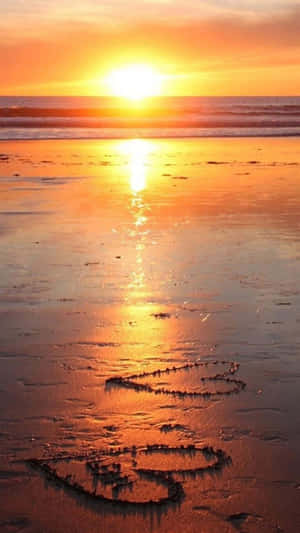 Strandsonsondergang Agtergrond — Strand sonsondergang Muurpapier