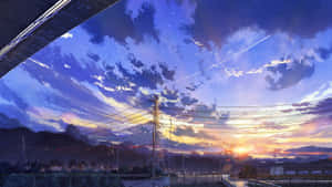 Anime 4K-agtergrond — Anime landskap Muurpapier