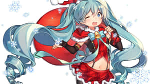 Anime Kersfees-agtergrond — Anime kersfees Muurpapier