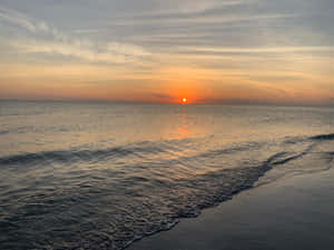 Strandsononder prente — Strand sonsondergang Muurpapier