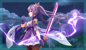 Keqing — Genshin impact GIF Muurpapier