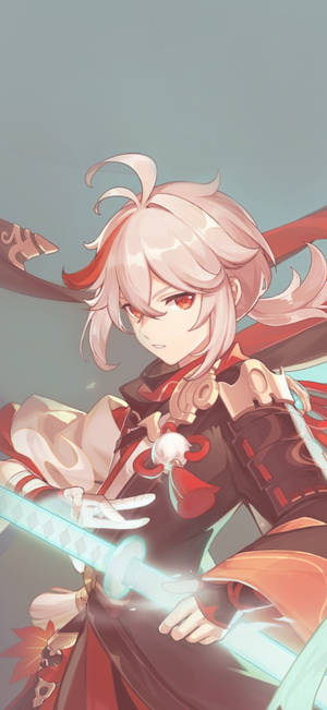 Genshin Impact Kaedehara Kazuha-agtergrond — iPhone 17e Muurpapier