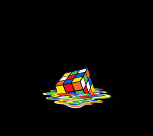 AMOLED-agtergrond van gesmelte Rubik se kubus.