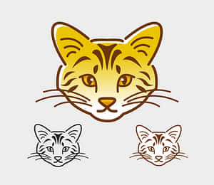 Gestileerde Katergesig Illustrasies