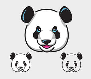 Gestileerde Panda Gesigte Illustrasie — Oulike Panda Muurpapier