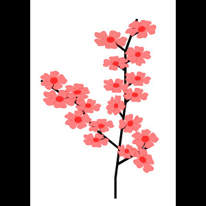 Gestileerde Pienk Blomme Illustrasie — Bloem Muurpapier