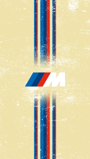 Gestreepte BMW M-logo Geel — Bmw Muurpapier