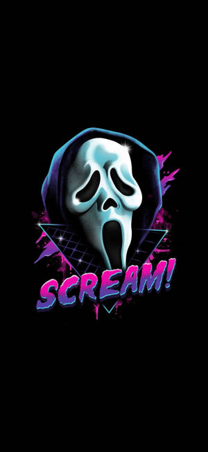 Ghostface Scream retro kuns-agtergrond — Pixel 9 Pro Muurpapier