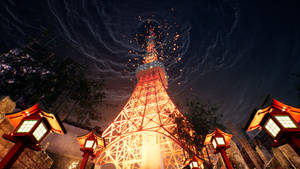 Ghostwire Tokyo Swerwelwolke Muurpapier — Ghostwire Tokyo Muurpapier