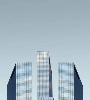 Glas Wolkrabbers Model agtergrond — Vivo X Fold3 Muurpapier