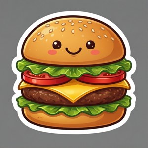 Oulike tekenprent burger plakker met glimlaggende gesig. — Tecno Phantom V Flip2 Muurpapier