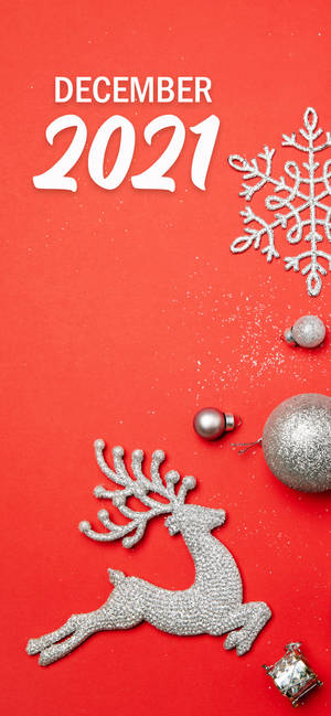 Glitter Rooi Desember 2021 agtergrond — iPhone 18 Muurpapier