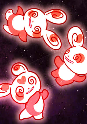 Glowende Pienk Spinda — Pokémon Muurpapier