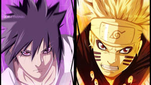 God-modus Naruto en Sasuke agtergrond — Naruto en sasuke Muurpapier