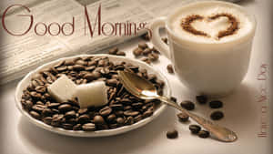 Goeie More Koffie Liefde — Goeie more my lief Muurpapier