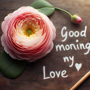 Goeie More My Liefde Blomgroet — Goeie more my lief Muurpapier