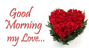 Goeie More My Liefde Hartvormige Rose — Goeie more my lief Muurpapier