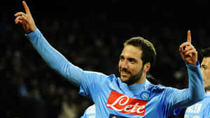 Gonzalo Higuain Napoli wen 'n doel — Sokker Muurpapier