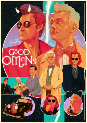 Good Omens Kreatiewe Plakkaat agtergrond — Oppo Pad 5 Mat-skerm Muurpapier