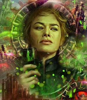 GOT Cersei Lannister Digitale Kuns agtergrond — Vivo X Fold3 Muurpapier